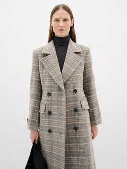 InWear Yoh Check Wool Blend Coat, Neutral/Multi, Neutral/Multi