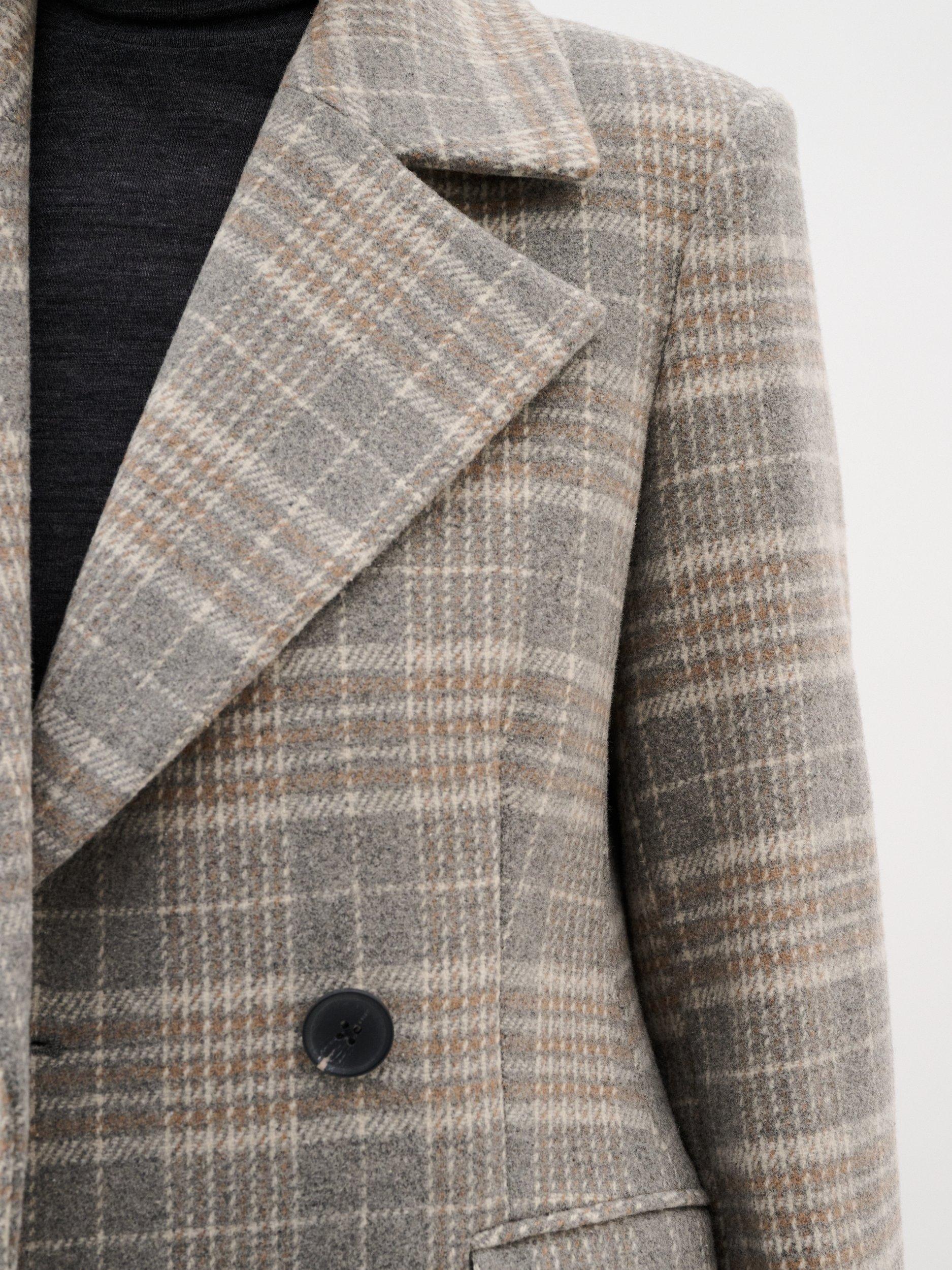 Product image 4 of 6, which shows InWear Yoh Check Wool Blend Coat, Neutral/Multi, 8