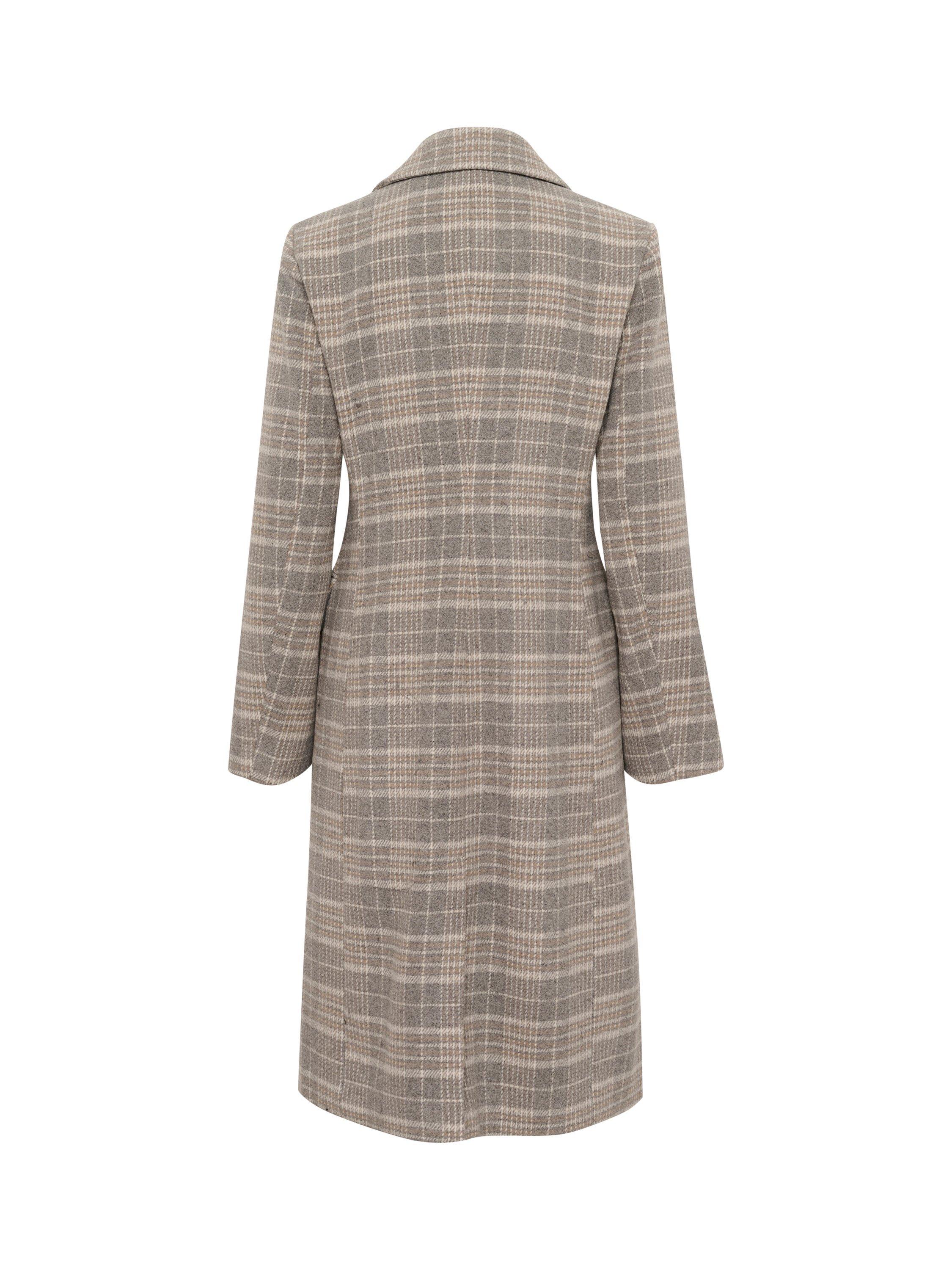 Product image 6 of 6, which shows InWear Yoh Check Wool Blend Coat, Neutral/Multi, 8