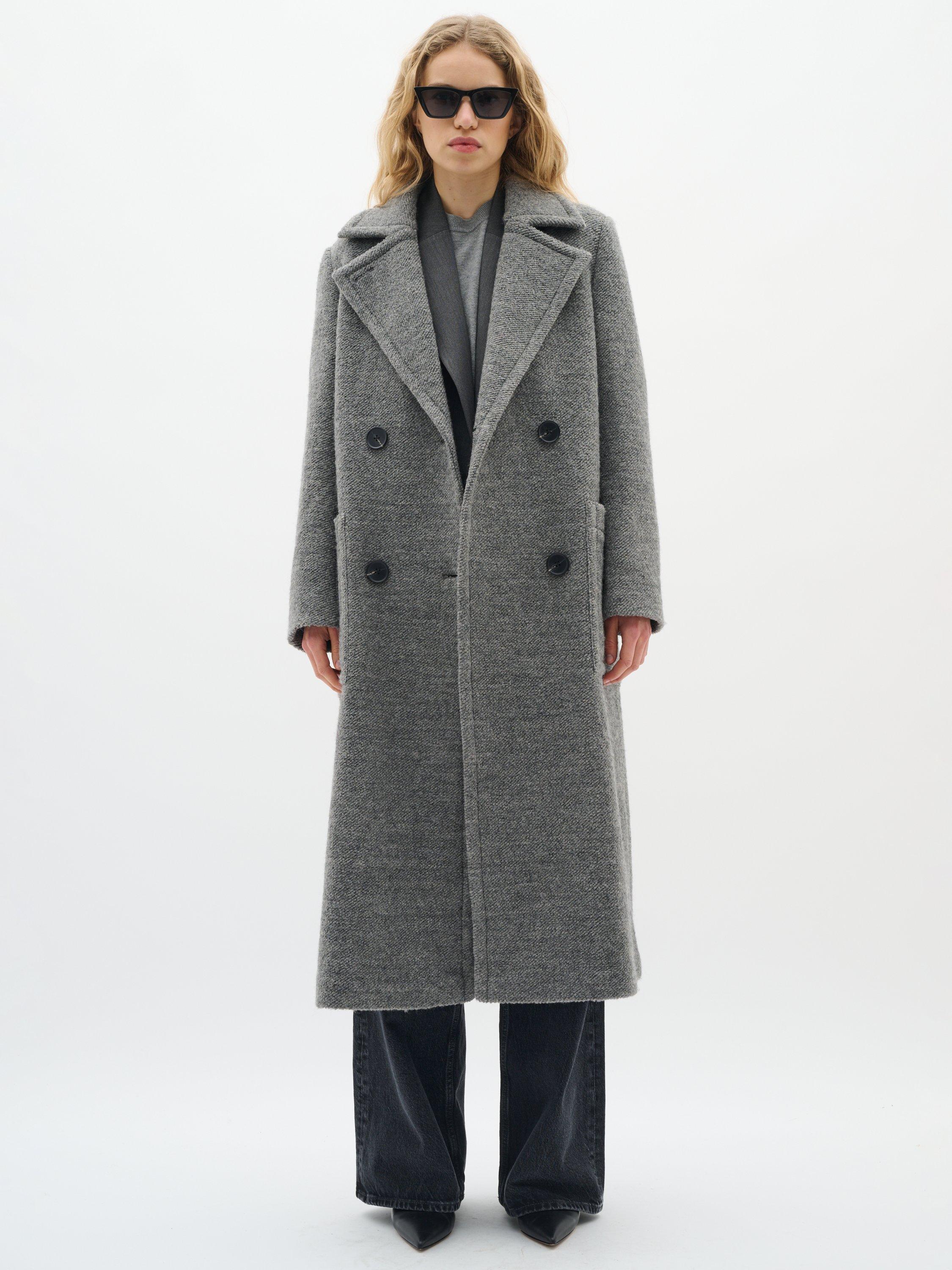 Product image 3 of 6, which shows InWear Yum Double Breasted Coat, Granite Melange, 8