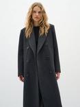 InWear Yunah Wool Blend Coat, Dark Grey Melange