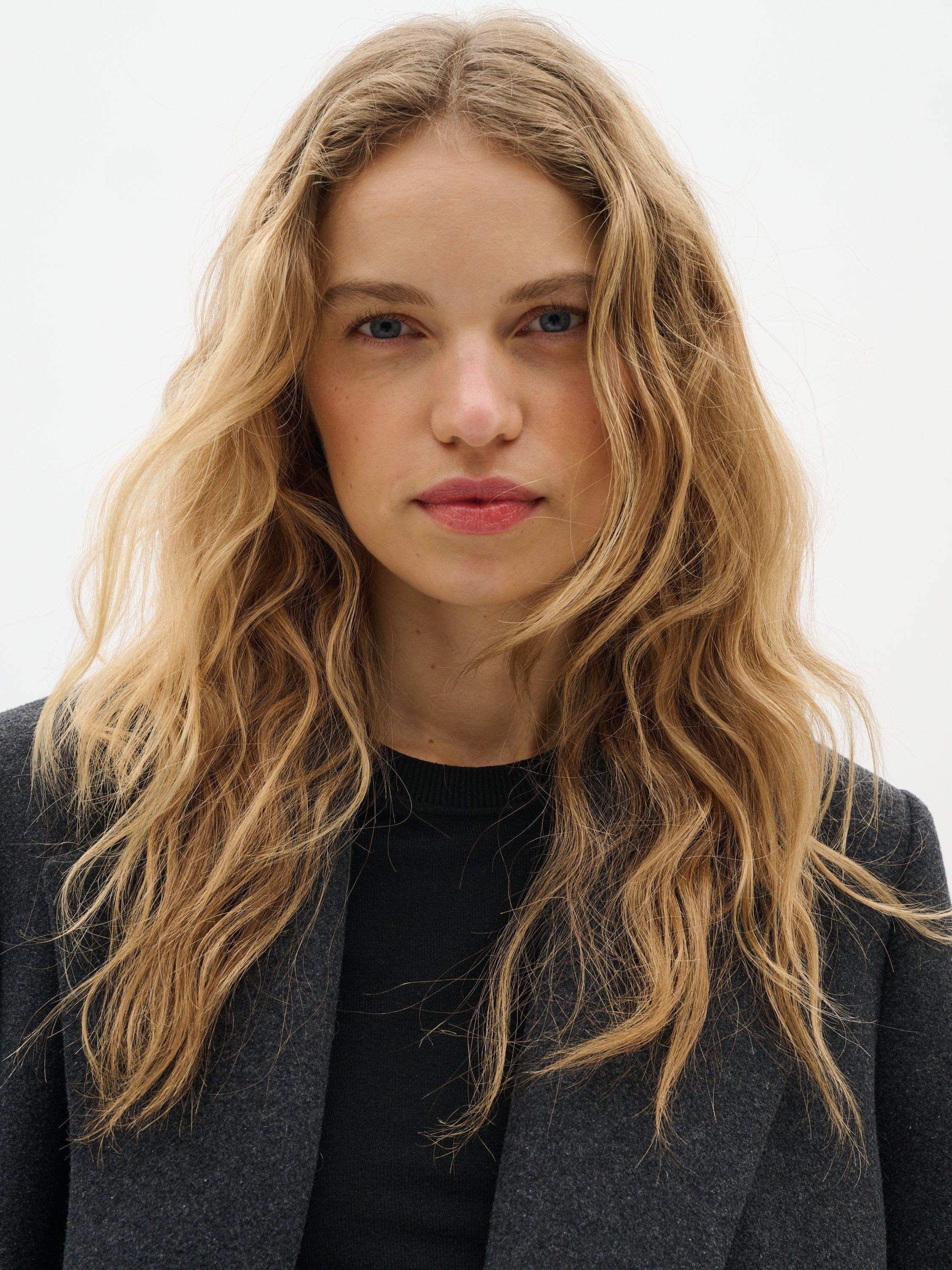 Product image 4 of 6, which shows InWear Yunah Wool Blend Coat, Dark Grey Melange, 8