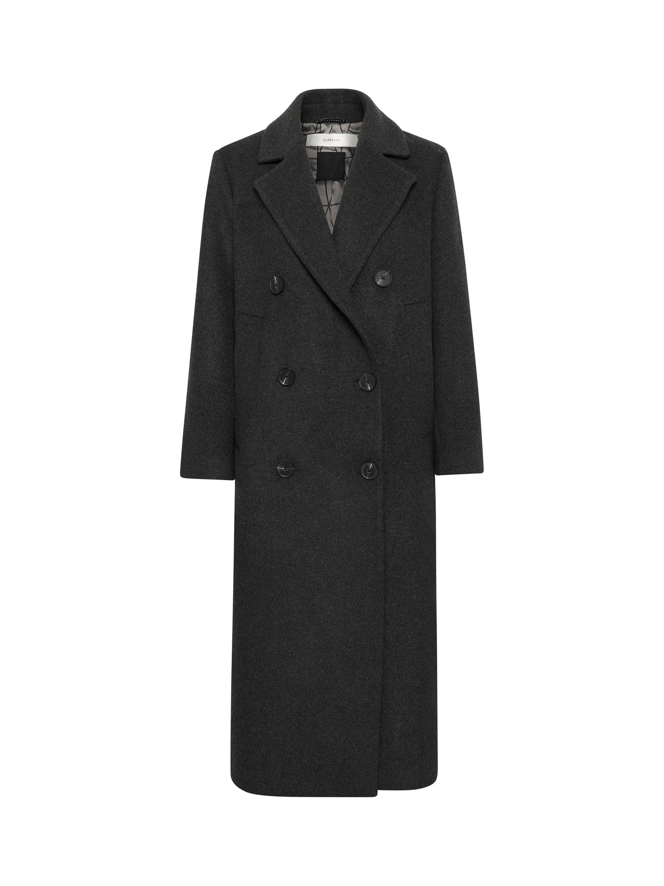 Product image 5 of 6, which shows InWear Yunah Wool Blend Coat, Dark Grey Melange, 8