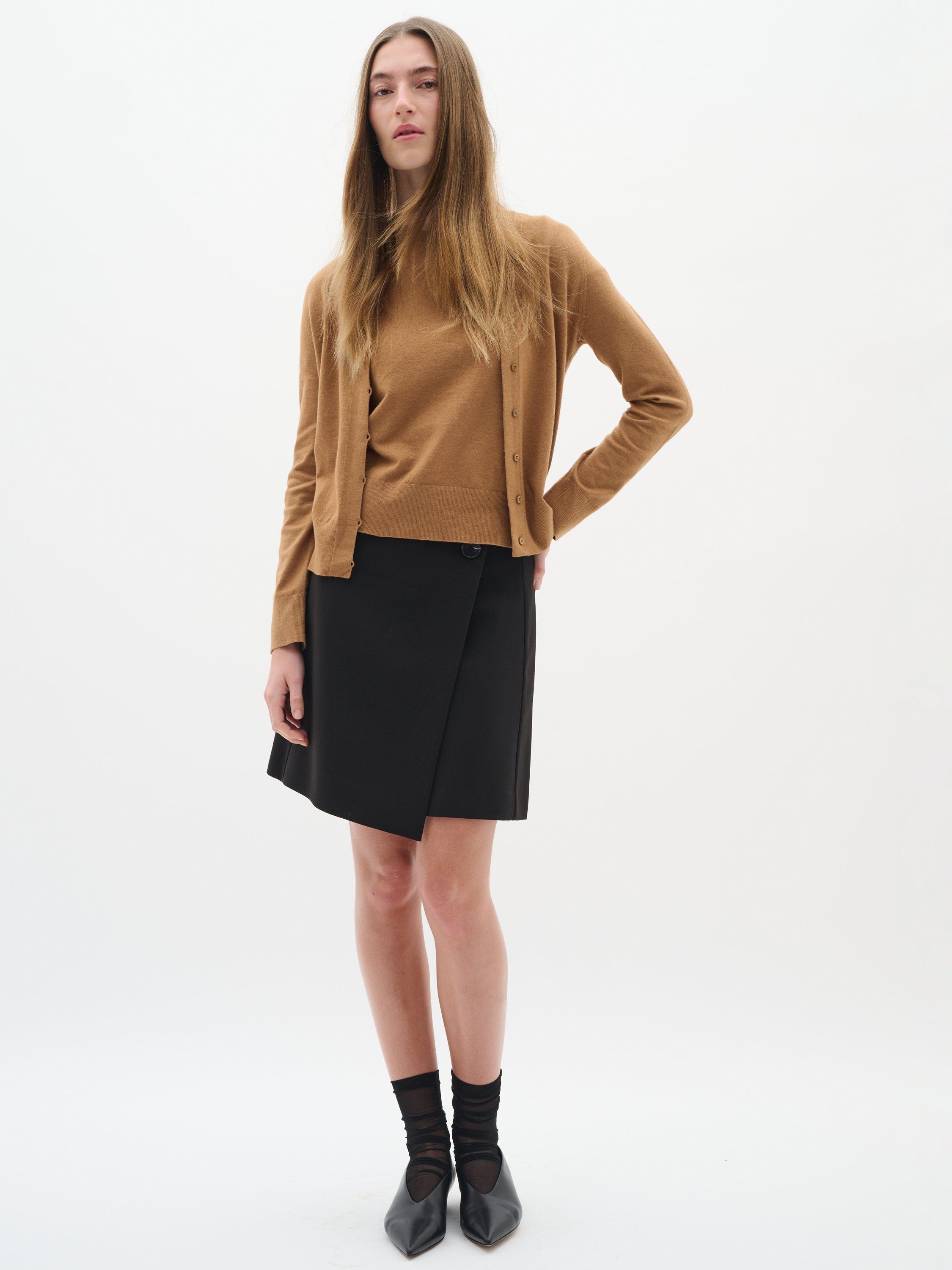 Product image 3 of 5, which shows InWear Bryelle Wrap Mini Skirt, Black, 8