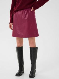 InWear Wook Leather Mini Skirt, Cabernet, Cabernet