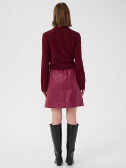 InWear Wook Leather Mini Skirt, Cabernet - view 2, Cabernet