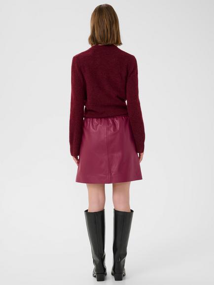 InWear Wook Leather Mini Skirt, Cabernet - view 2, Cabernet