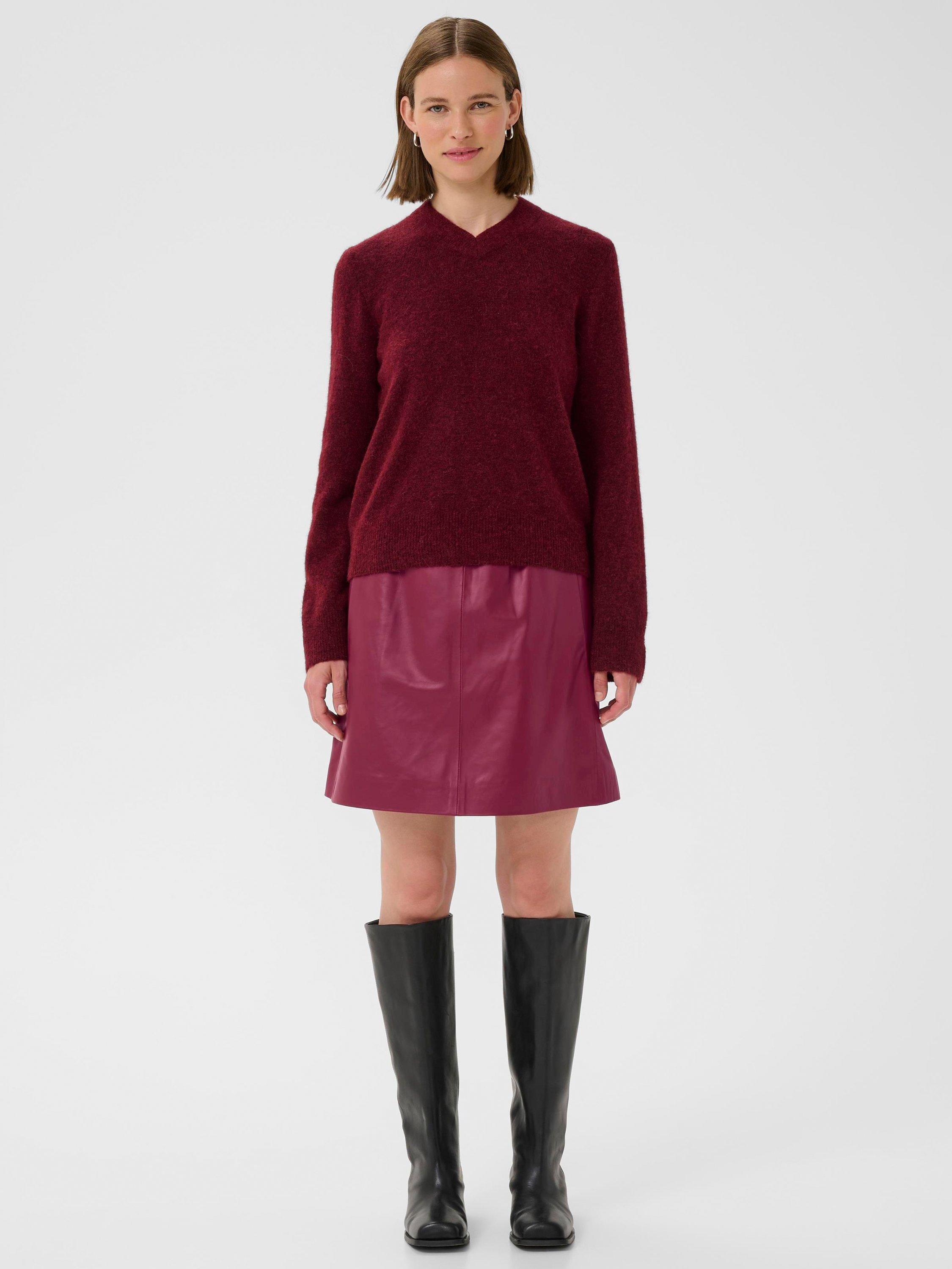 Product image 3 of 6, which shows InWear Wook Leather Mini Skirt, Cabernet, 8