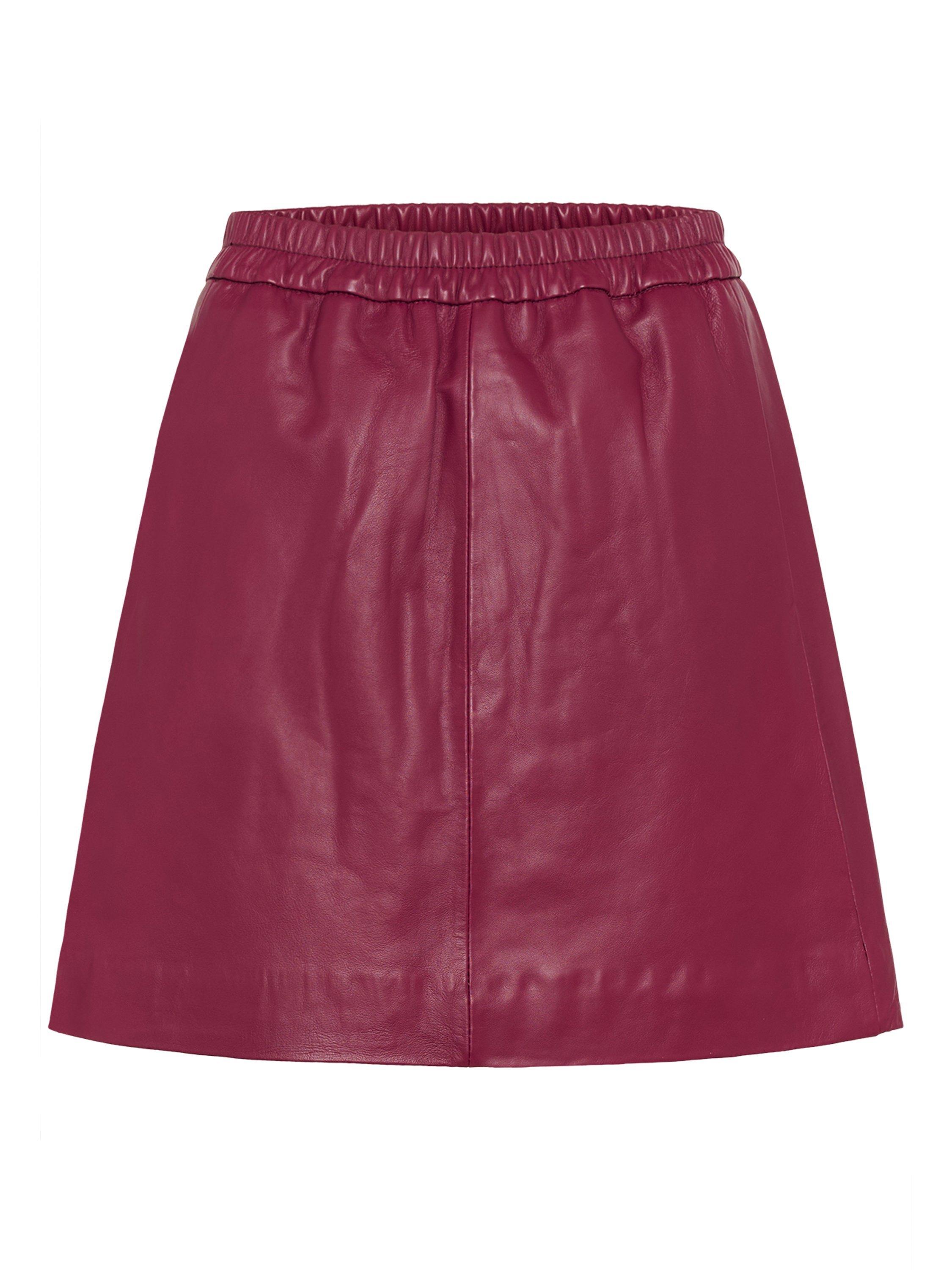 Product image 5 of 6, which shows InWear Wook Leather Mini Skirt, Cabernet, 8