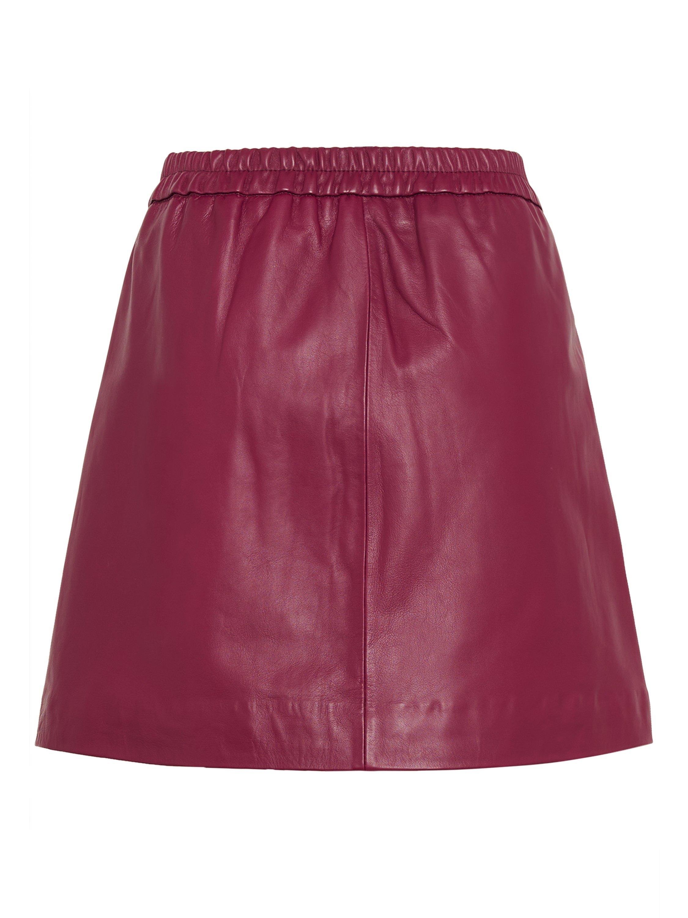 Product image 6 of 6, which shows InWear Wook Leather Mini Skirt, Cabernet, 8