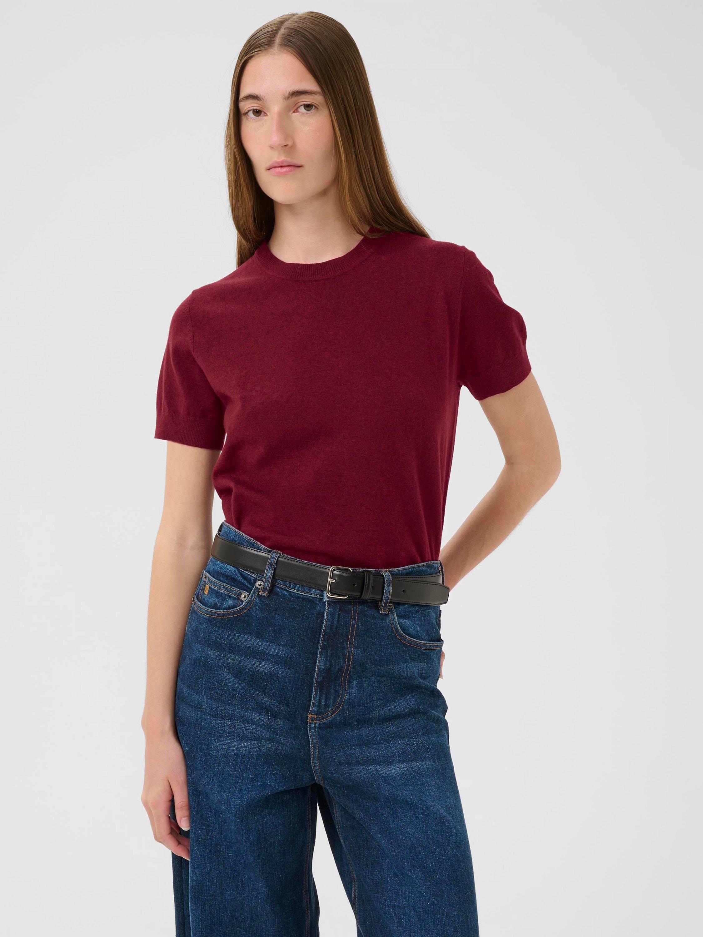 Product image 1 of 6, which shows InWear Kellsie Short Sleeve Jumper, Cabernet, XS