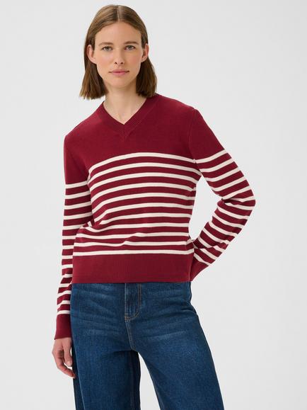 InWear Wallis Stripe Jumper, Cabernet, Cabernet