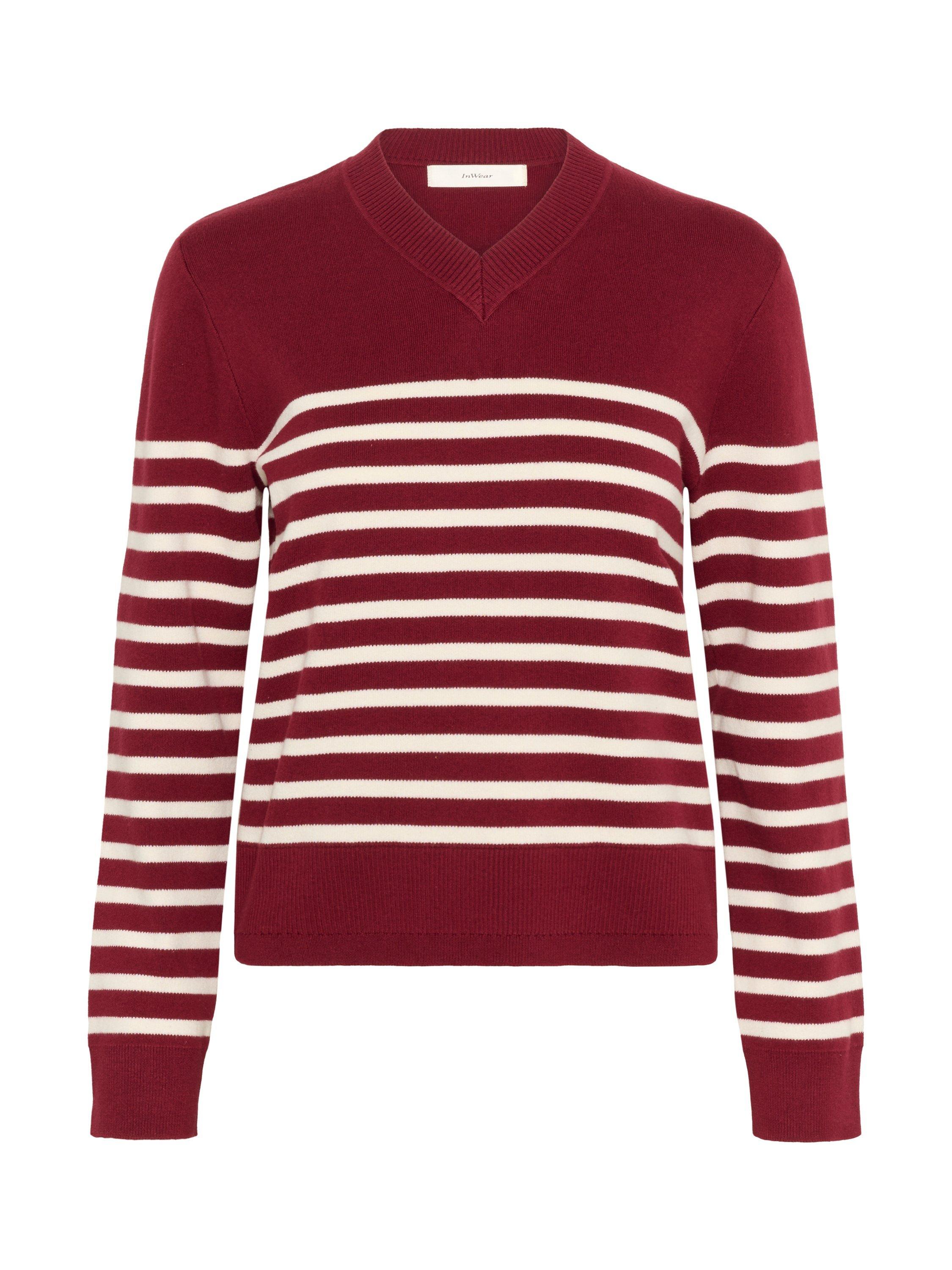 Product image 5 of 6, which shows InWear Wallis Stripe Jumper, Cabernet, XS