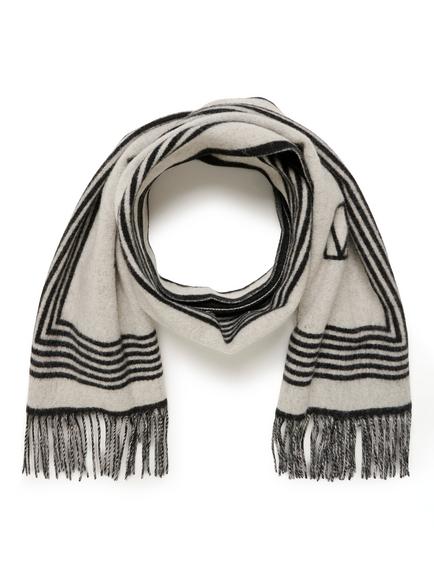 InWear Myrthe Logo Pure Wool Scarf, Whisper White, Whisper White