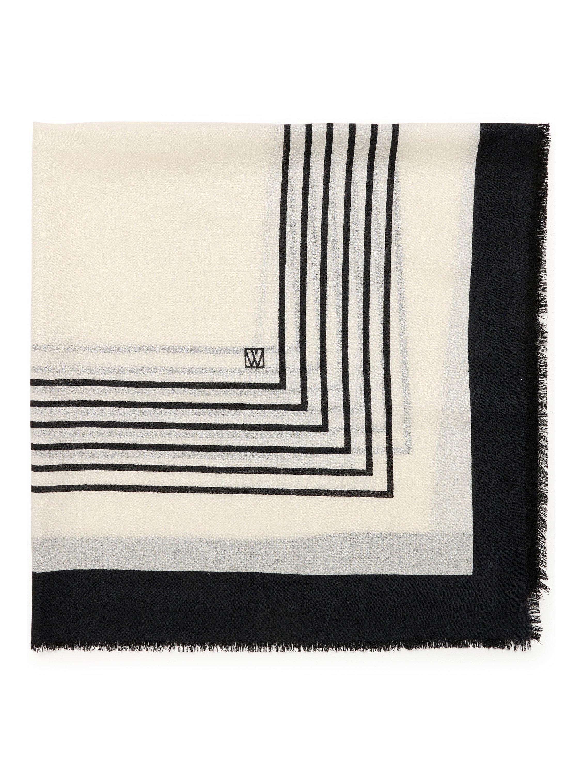Product image 1 of 4, which shows InWear Ami Striped Wool Square Scarf, White/Multi, One Size
