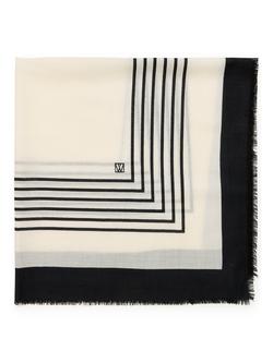 InWear Ami Striped Wool Square Scarf, White/Multi