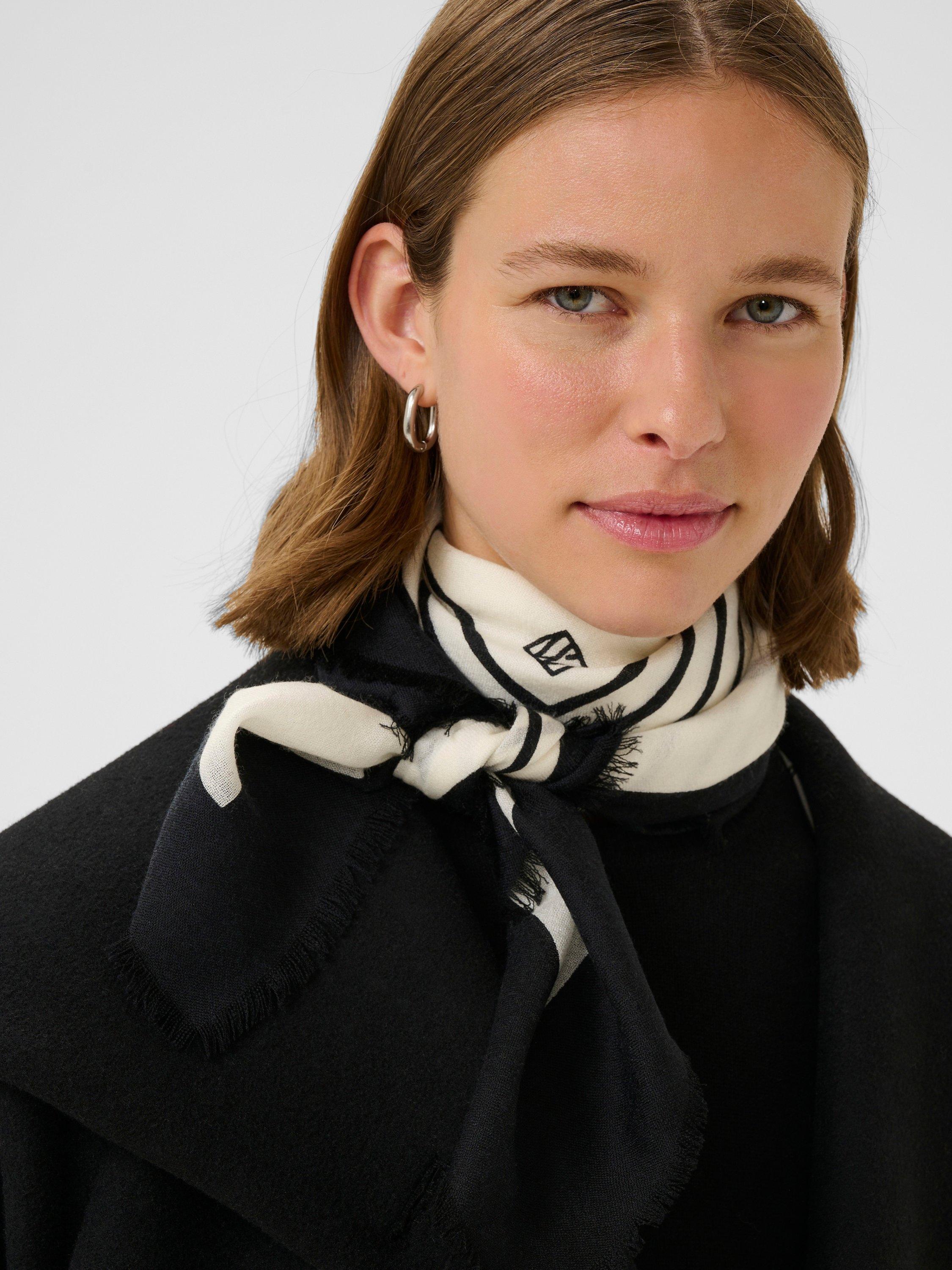 Product image 2 of 4, which shows InWear Ami Striped Wool Square Scarf, White/Multi, One Size