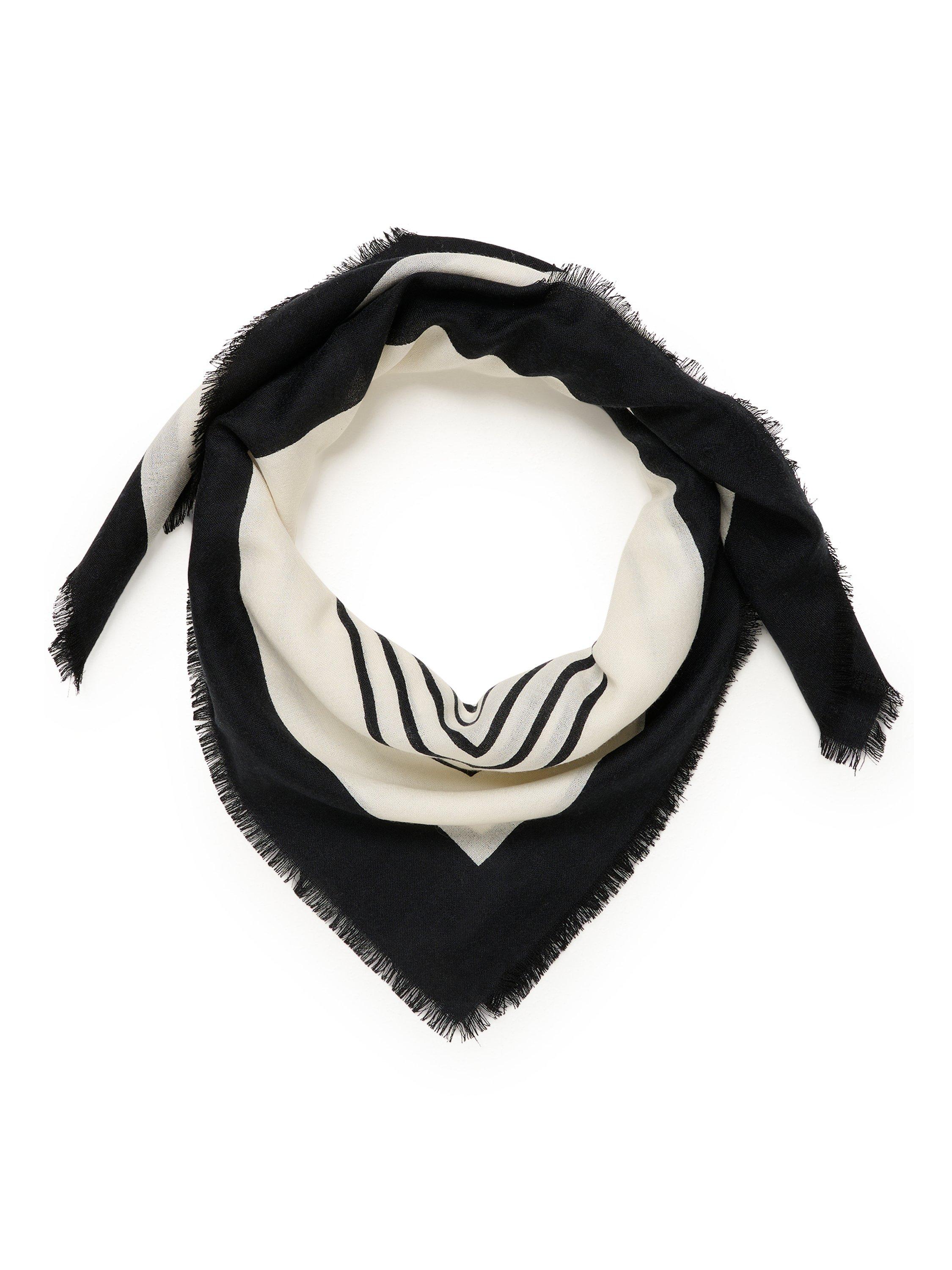Product image 3 of 4, which shows InWear Ami Striped Wool Square Scarf, White/Multi, One Size