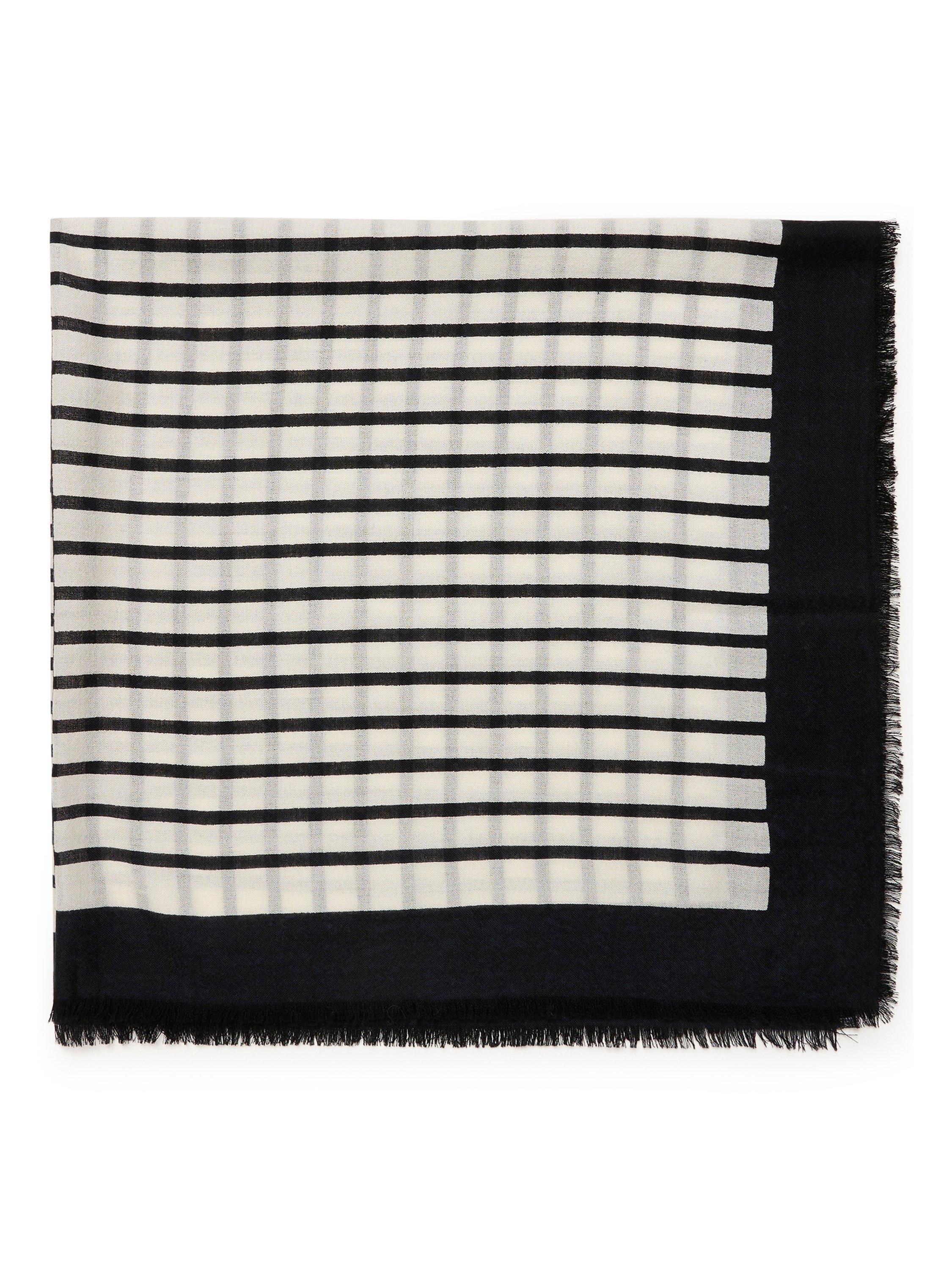 Product image 1 of 4, which shows InWear Ami Stripe Pure Wool Scarf, White/Multi, One Size