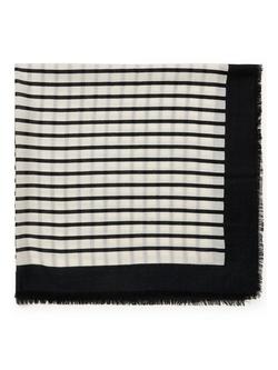 InWear Ami Stripe Pure Wool Scarf, White/Multi, White/Multi