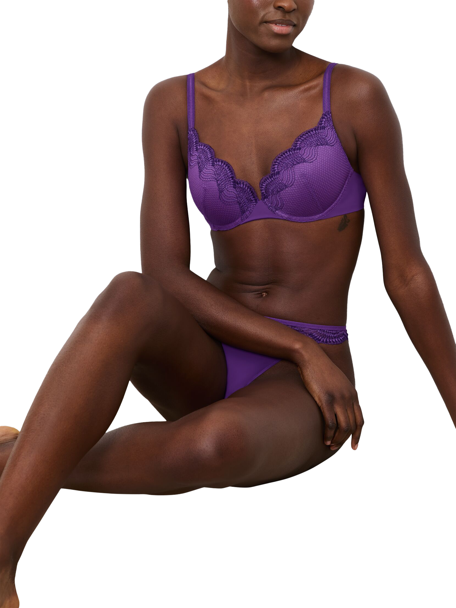 Product image 4 of 4, which shows Triumph Comfort Glam Push-Up Bra, Purple Passion, 32B