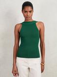 Reiss Maisie Low Back Knit Vest Top, Green