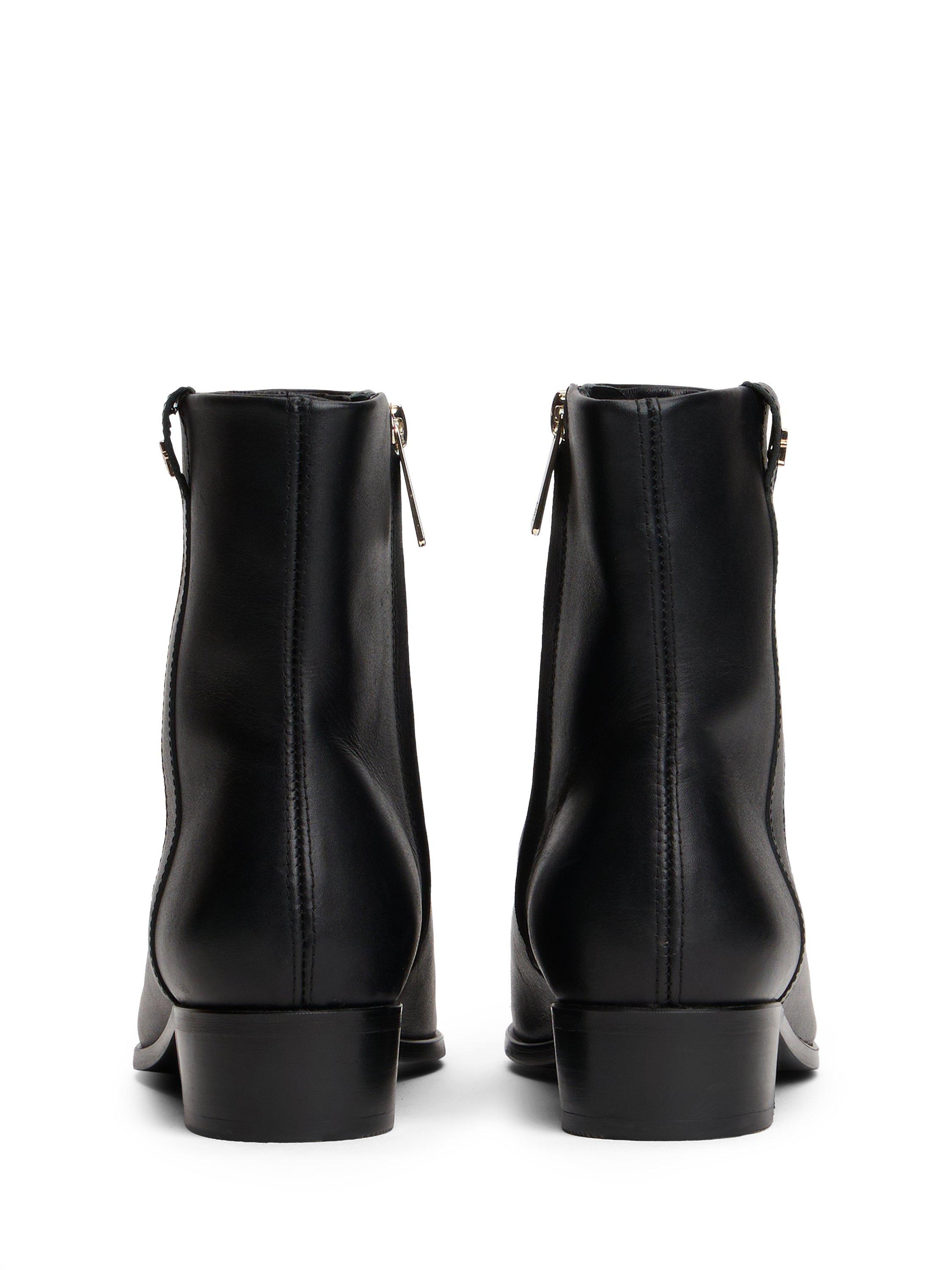Product image 4 of 6, which shows Tommy Hilfiger Leather Pointed Toe Ankle Boots, Black, EU39
