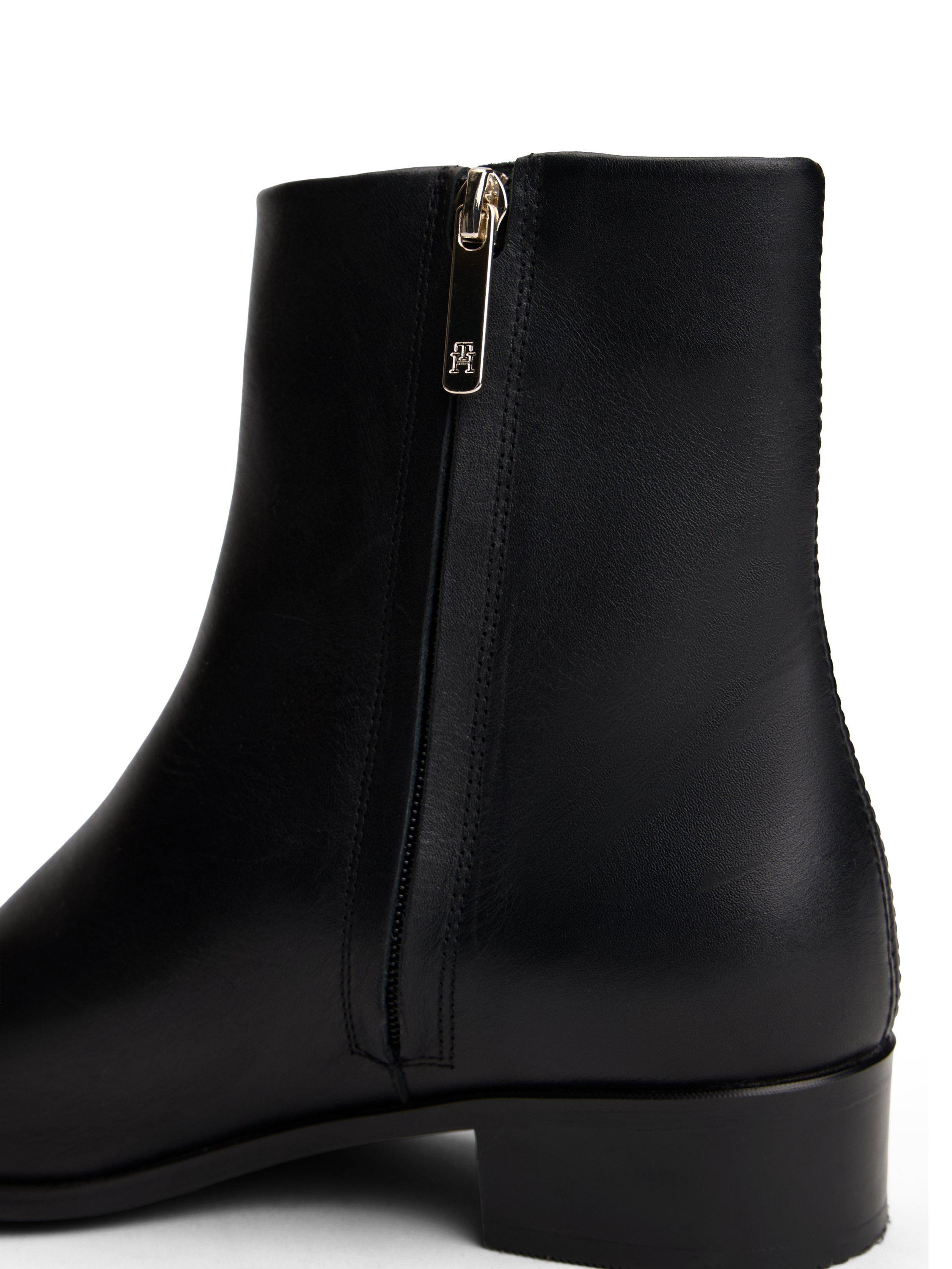Product image 6 of 6, which shows Tommy Hilfiger Leather Pointed Toe Ankle Boots, Black, EU39