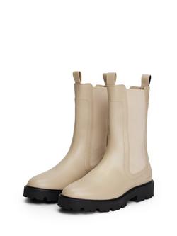 Tommy Hilfiger Leather Cleated Mid Chelsea Boots - view 2, Sandalwood