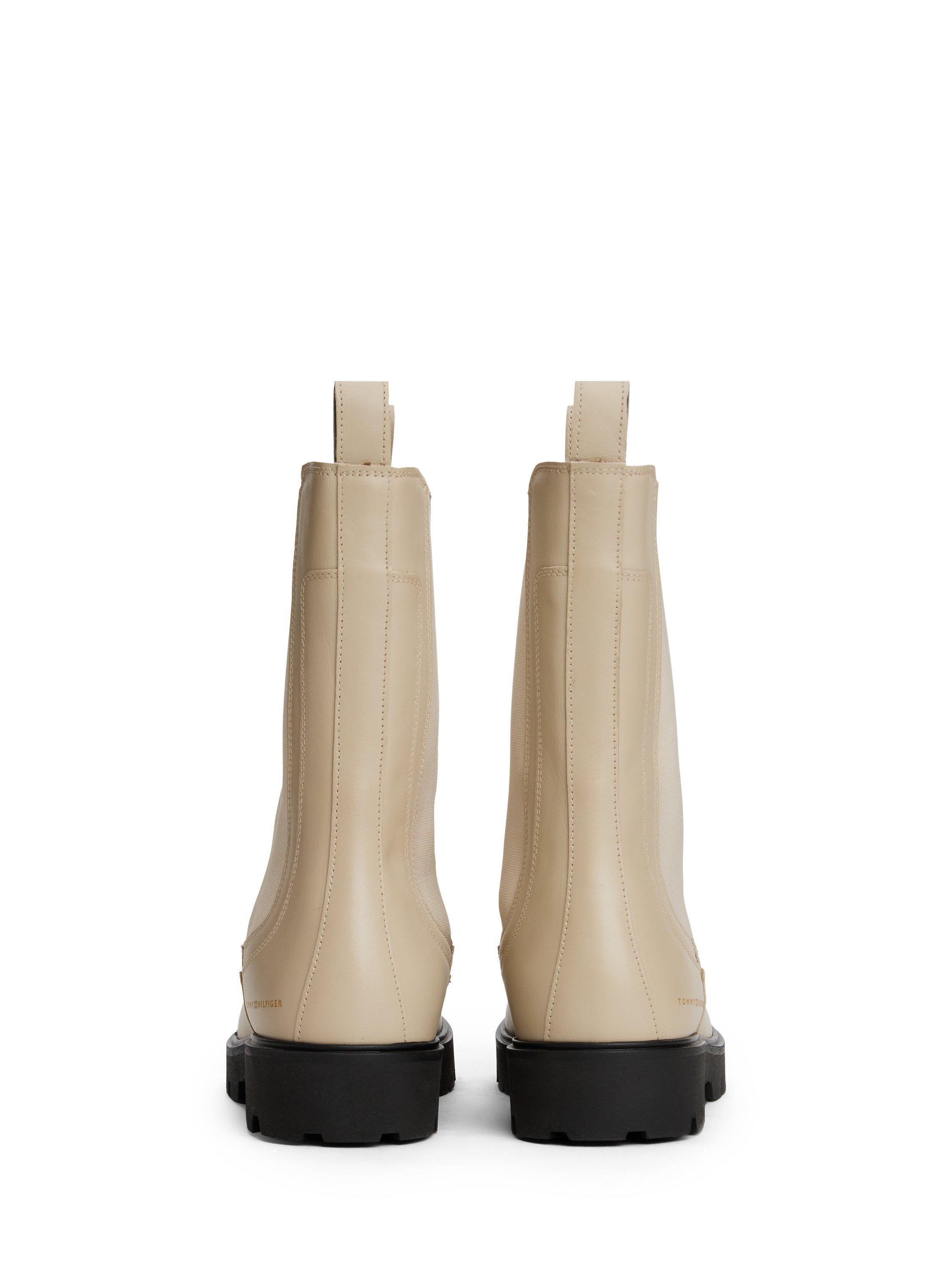 Product image 3 of 5, which shows Tommy Hilfiger Leather Cleated Mid Chelsea Boots, Sandalwood, EU36