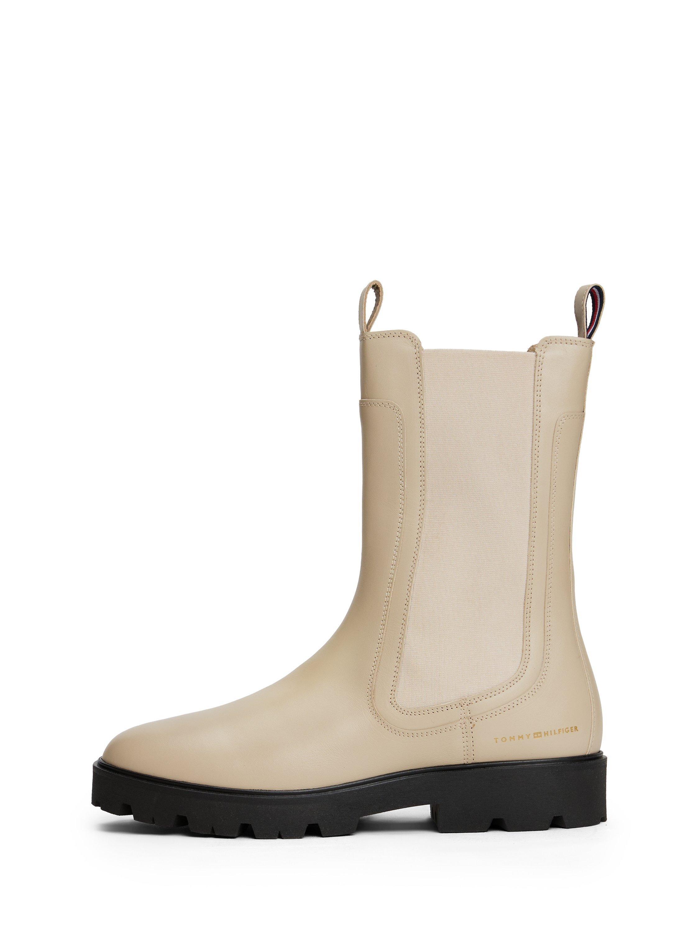 Product image 5 of 5, which shows Tommy Hilfiger Leather Cleated Mid Chelsea Boots, Sandalwood, EU36