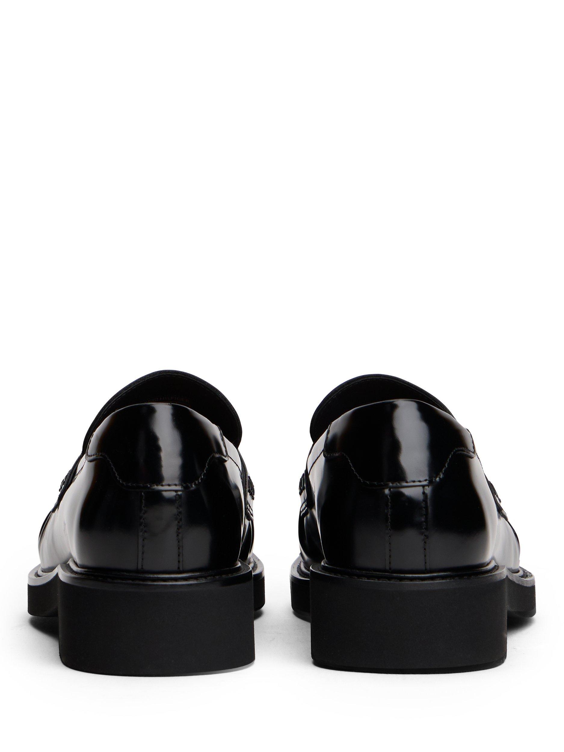 Product image 4 of 6, which shows Tommy Hilfiger Monogram Plaque Leather Loafers, Black, EU36
