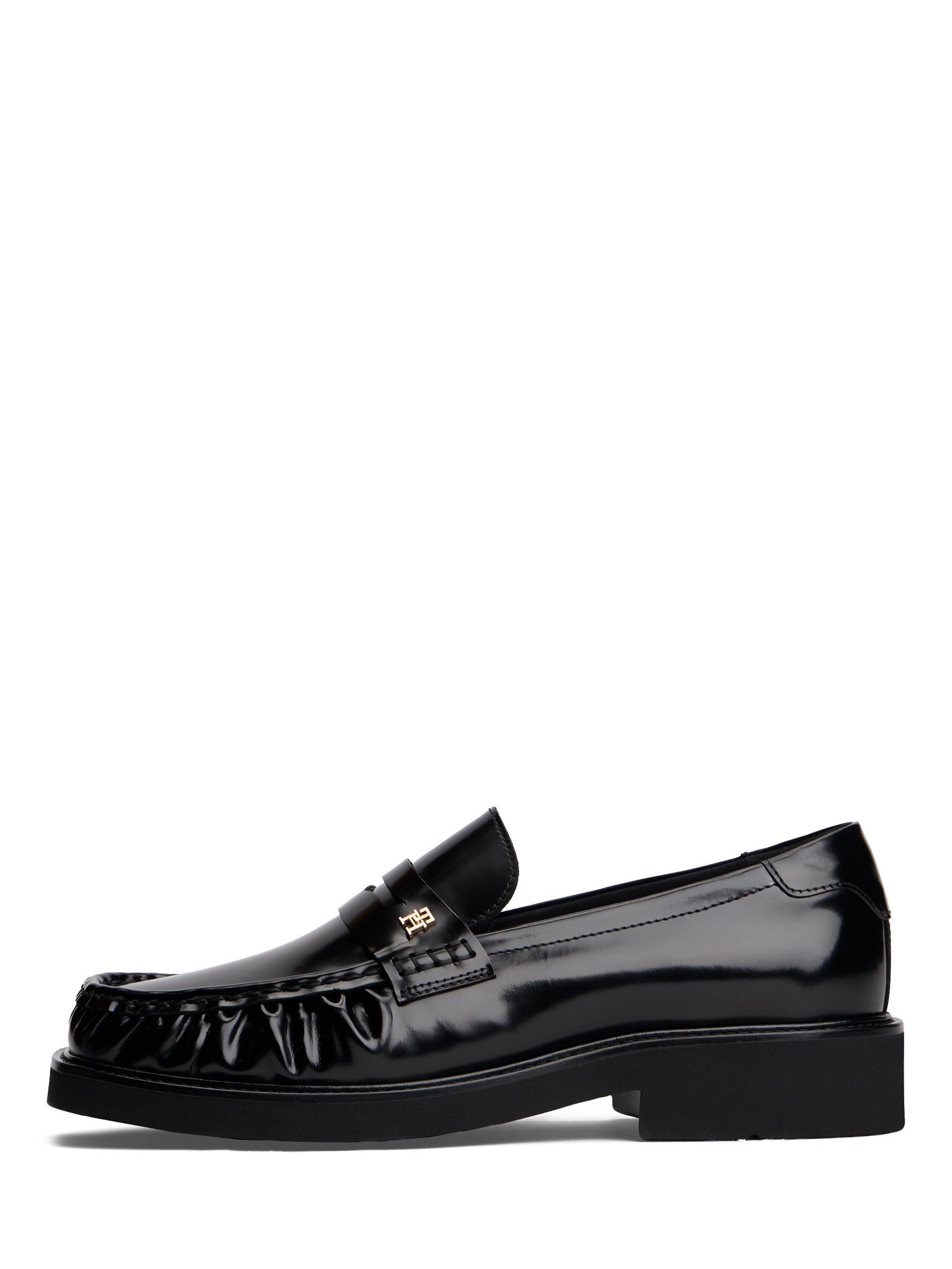 Product image 6 of 6, which shows Tommy Hilfiger Monogram Plaque Leather Loafers, Black, EU36