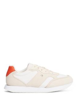 Tommy Hilfiger Suede TH Monogram Trainers, Sugarcane, Sugarcane