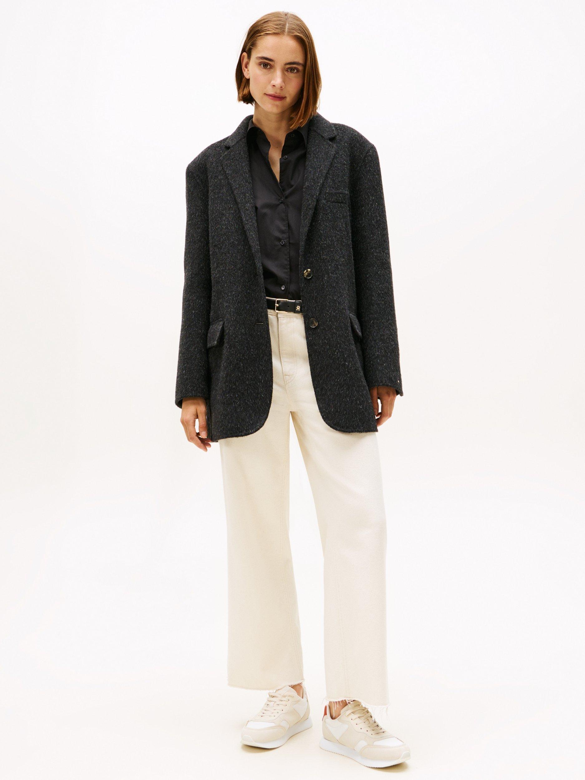 Product image 2 of 5, which shows Tommy Hilfiger Suede TH Monogram Trainers, Sugarcane, EU36