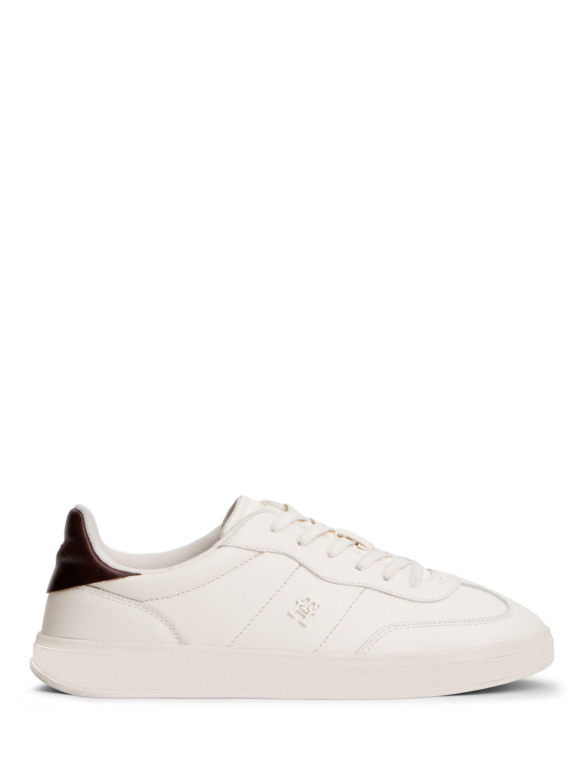 Product image 1 of 6, which shows Tommy Hilfiger Heritage Shiny Leather Trainers, Ancient White, EU36