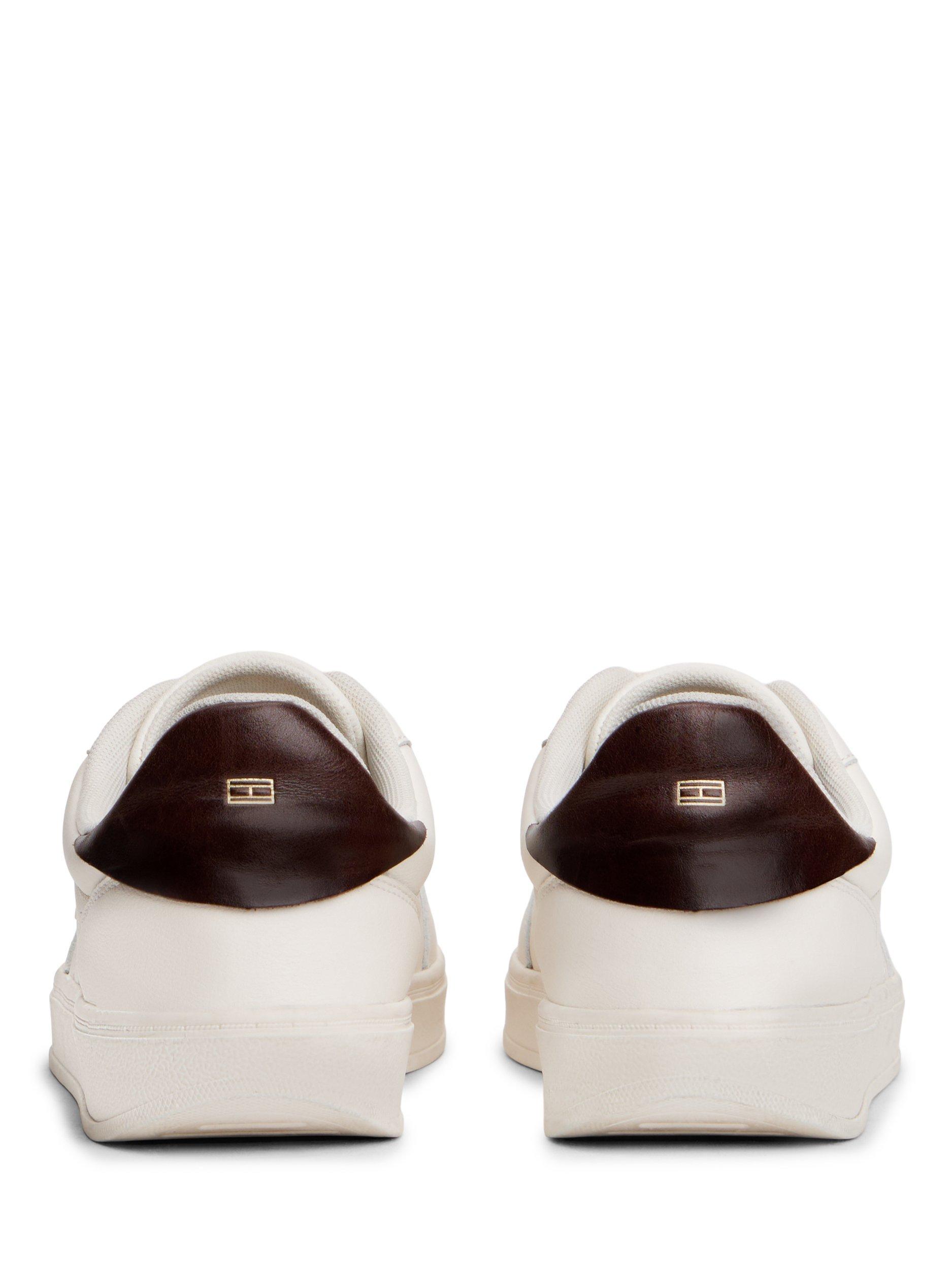 Product image 4 of 6, which shows Tommy Hilfiger Heritage Shiny Leather Trainers, Ancient White, EU36