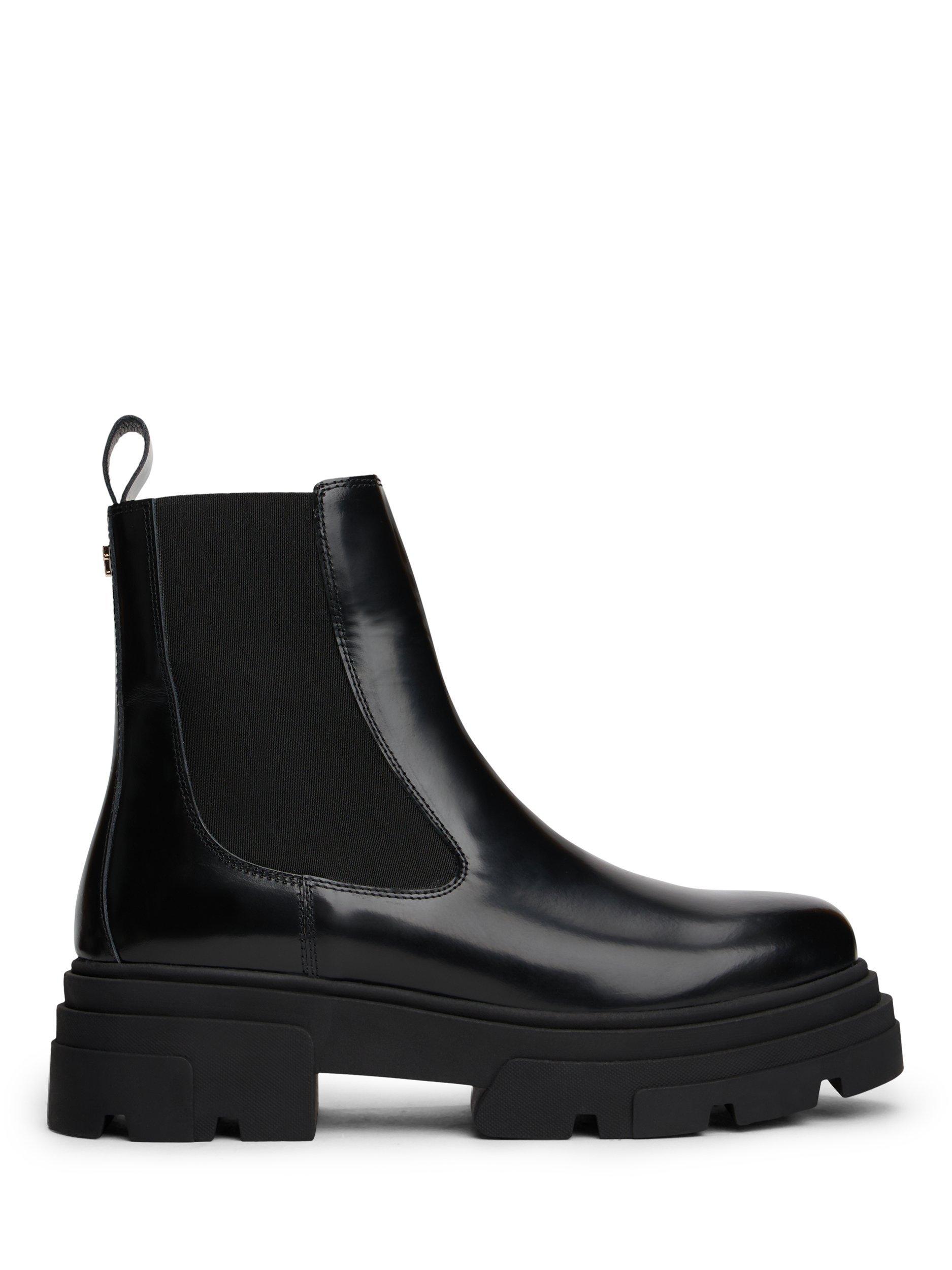 Tommy Hilfiger Monogram Leather Chelsea Boots