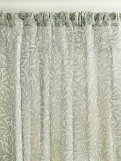 William Morris At Home Willow Voile Slot Top Panel, Sage - view 2, Sage