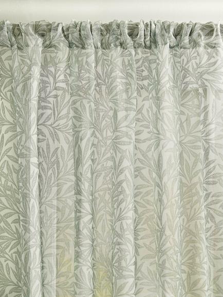 William Morris At Home Willow Voile Slot Top Panel, Sage - view 2, Sage
