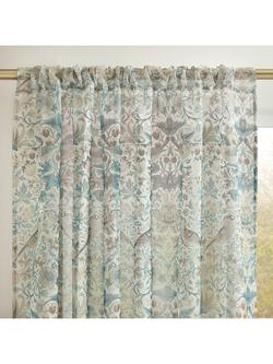 William Morris At Home Strawberry Thief Slot Top Voile Panel, Hessian, Hessian