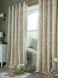 Laura Ashley Lloyd Pair Lined Eyelet Curtains, Caramel