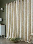 Laura Ashley Lloyd Pair Lined Eyelet Curtains, Caramel