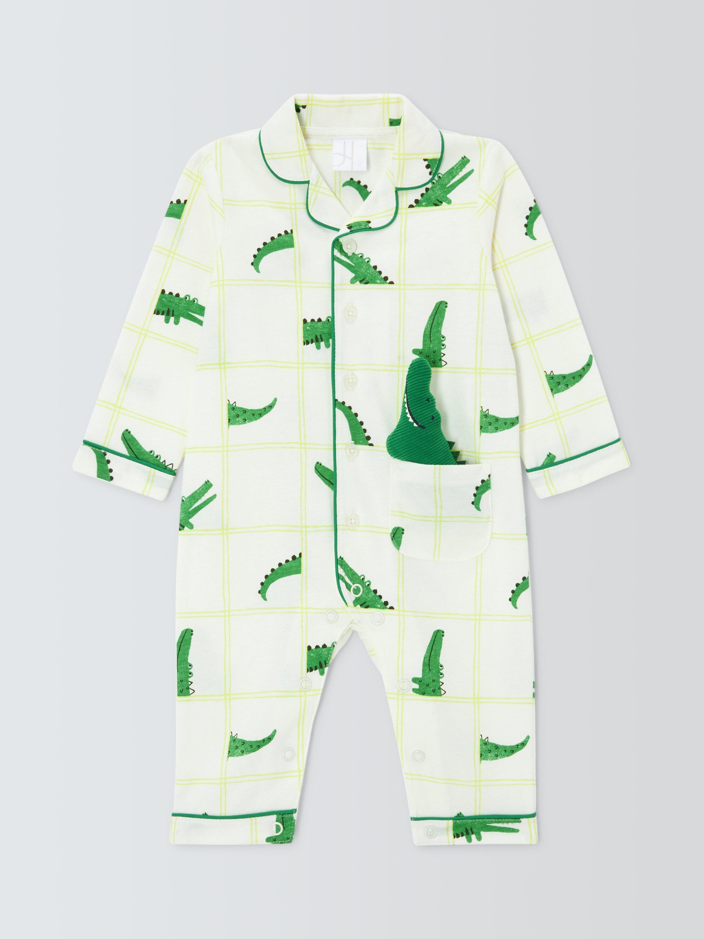Product image 1 of 3, which shows John Lewis Baby Crocodile Romper & Soft Toy, Multi, 3-6 months