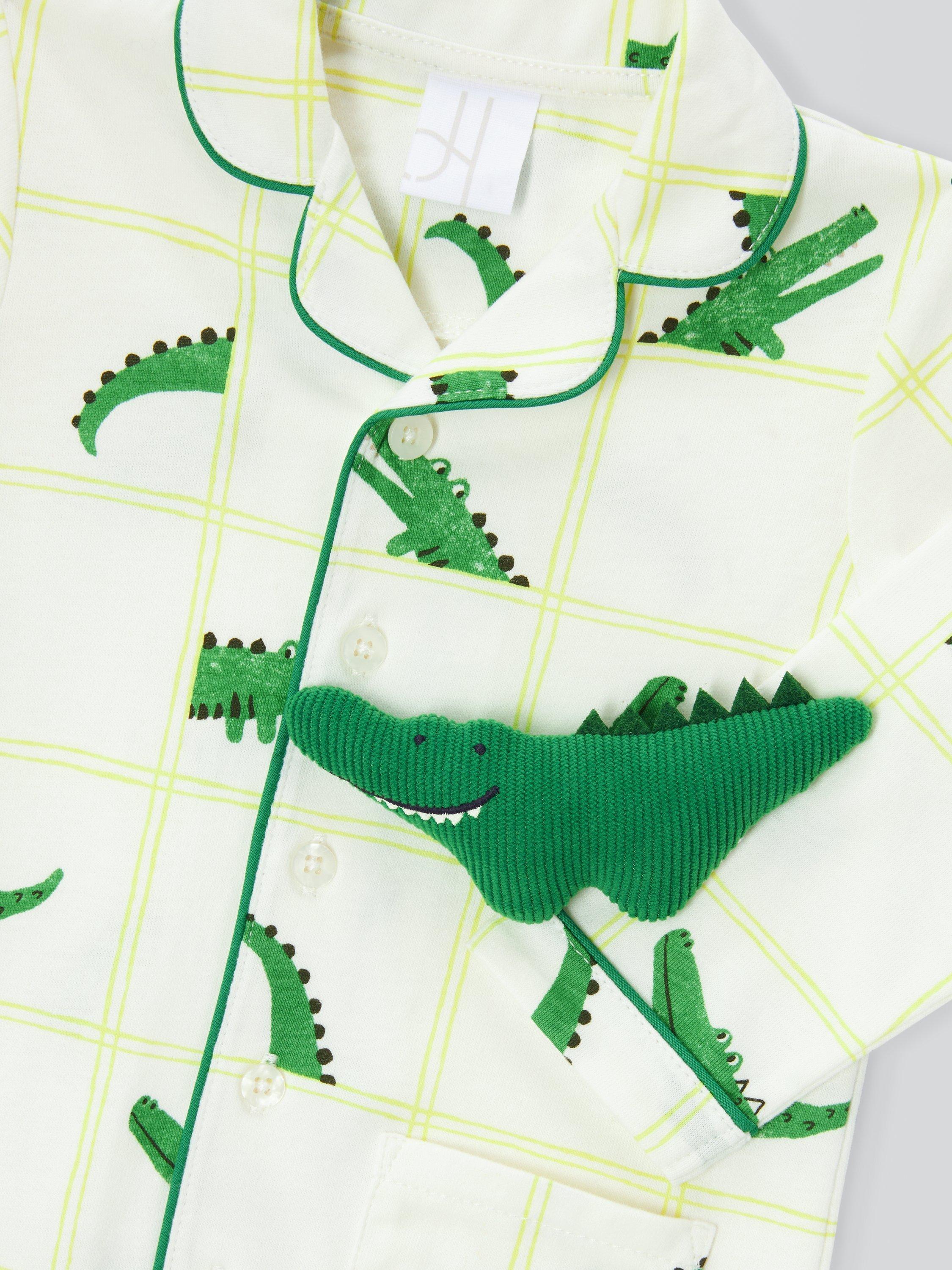 Product image 3 of 3, which shows John Lewis Baby Crocodile Romper & Soft Toy, Multi, 3-6 months