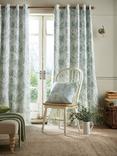 Laura Ashley Tuileries Pair Blackout Lined Eyelet Curtains, Dark Sage