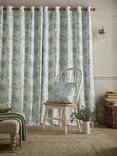 Laura Ashley Tuileries Pair Blackout Lined Eyelet Curtains, Dark Sage