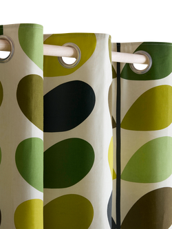 Orla Kiely Multi Stem Pair Lined Eyelet Curtains, Fern-ochre - view 2, Fern-ochre