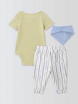 John Lewis Baby Bodysuit, Trousers & Bib Set, Multi - view 2, Multi
