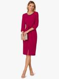 Adrianna Papell Rhinestone Neck Sheath Midi Dress, Berry